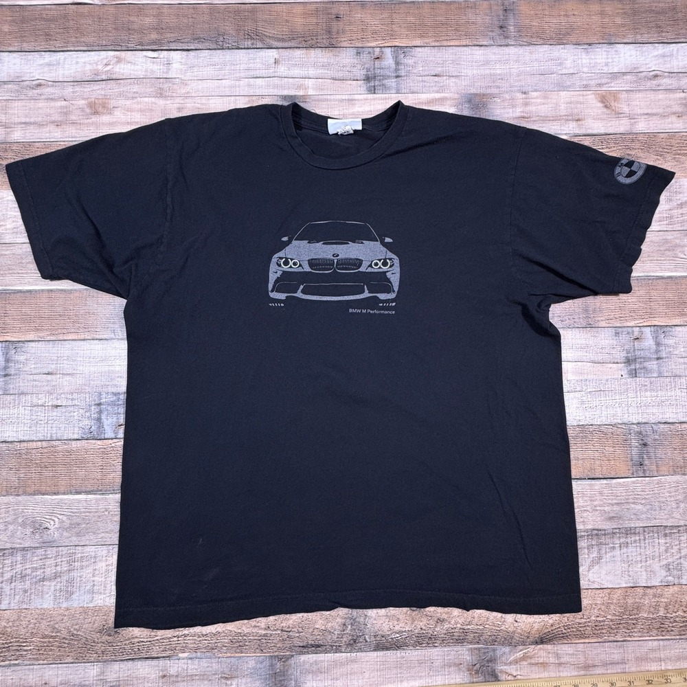 BMW‎ Mens T Shirt M Performance Graphic Car Black 2X Short Sleeve Cotton Tee